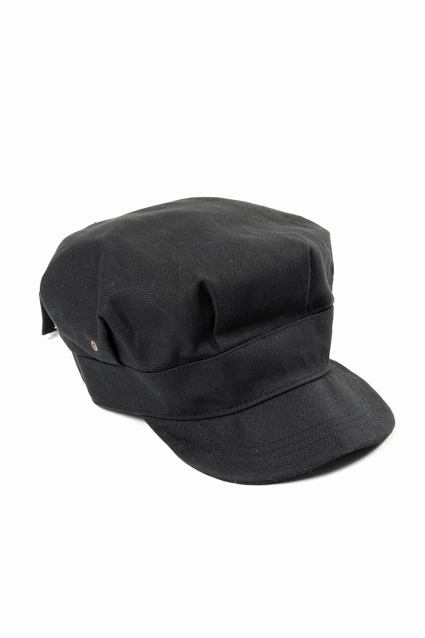 Load image into Gallery viewer, FULLCOUNT Herringbone Rail Road Cap (BLACK)