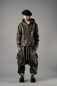 画像をギャラリービューアに読み込む, A.F ARTEFACT HOODED ZIPPER BLOUSON / WASHER SYNTHETIC LEATHER (KHAKI)