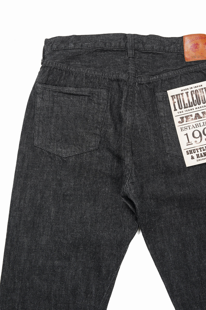 画像をギャラリービューアに読み込む, FULLCOUNT 1101BKSS Straight Jeans / 11.5oz Zimbabwe Selvedge Denim (BLACK / ONE WASHED)