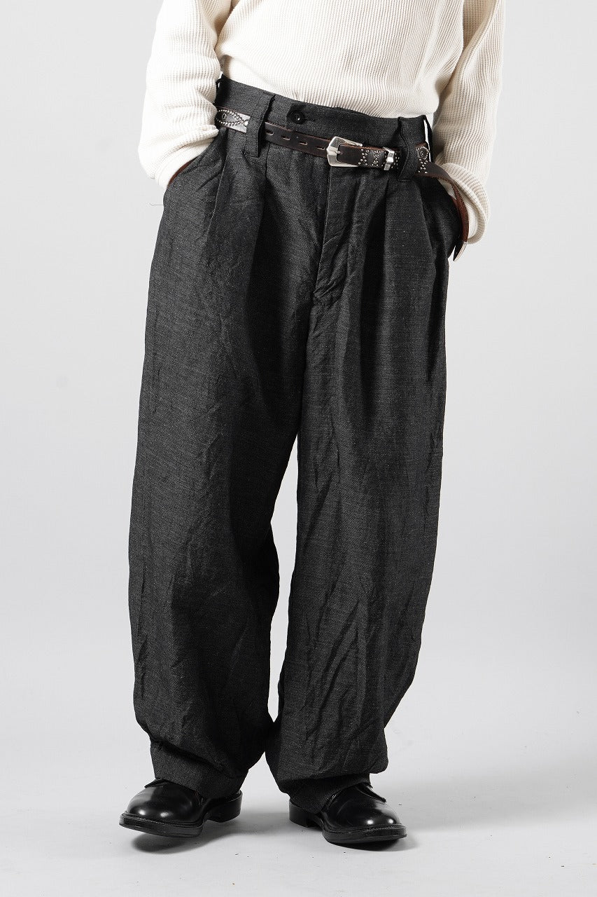 Load image into Gallery viewer, KLASICA "GL GOSSE-NN" RE DESIGNED BARREL TROUSERS / "NANAKO" WOVEN OXFORD (GREY)