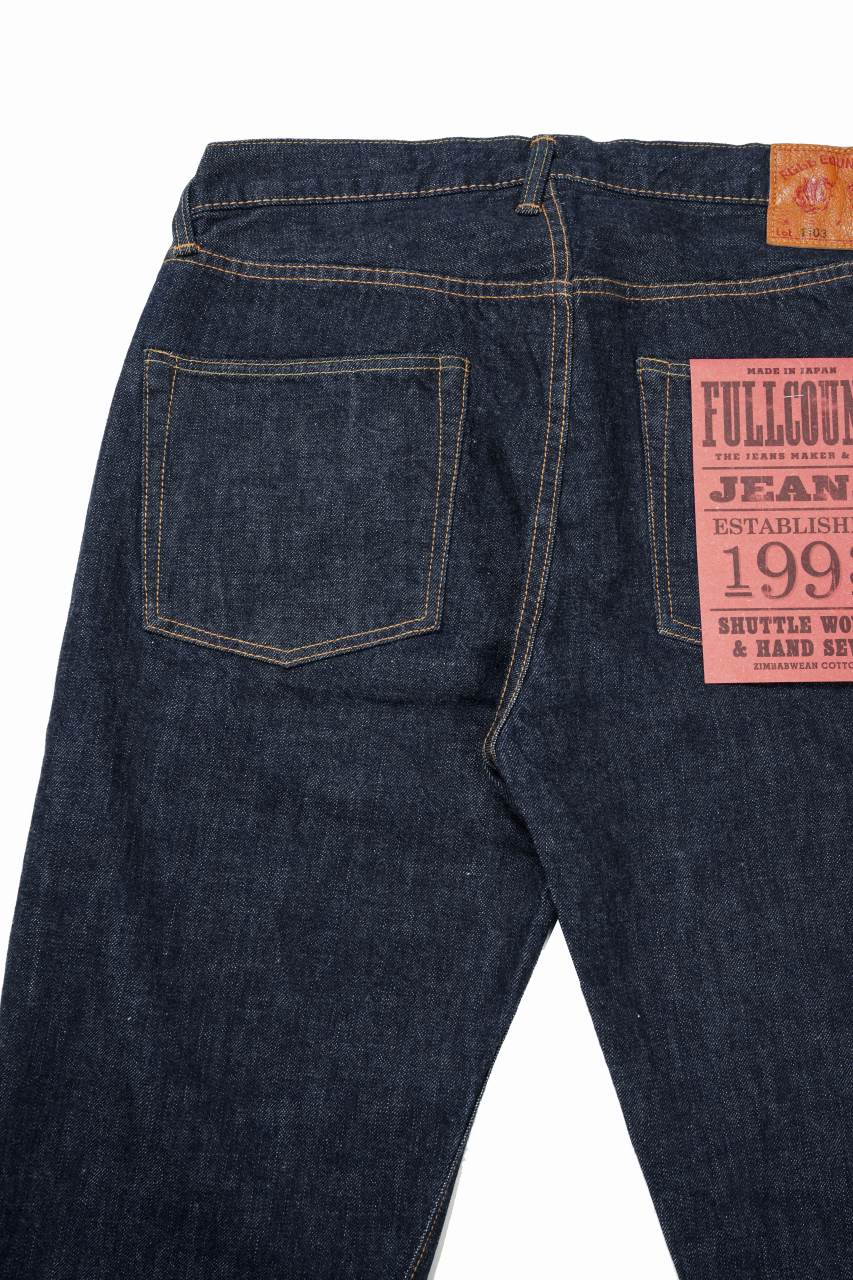 Load image into Gallery viewer, FULLCOUNT 1103W Clean Straight Jeans / 13.7oz Zimbabwe Selvedge Denim (INDIGO BLUE / ONE WASHED)