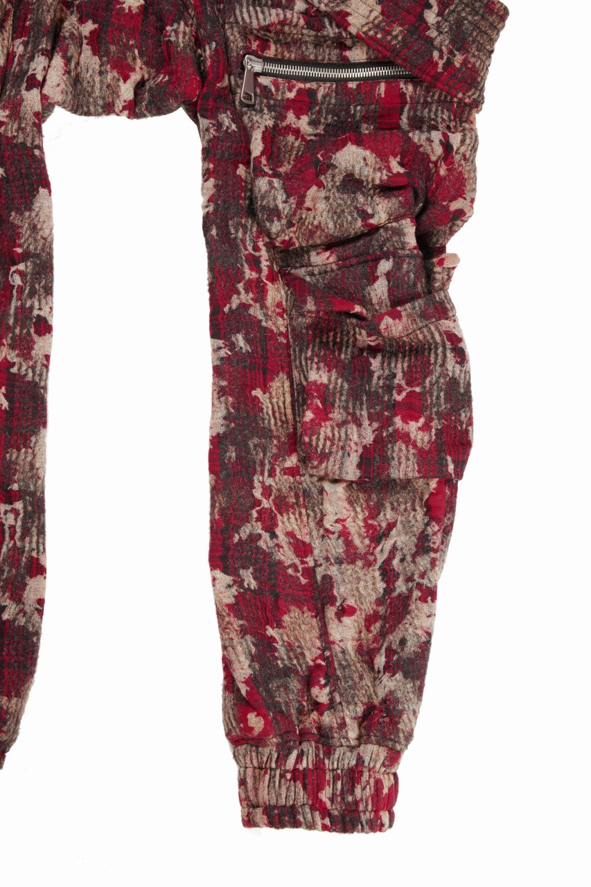 画像をギャラリービューアに読み込む, A.F ARTEFACT BELTED DETAIL JOGGER / JACQUARD ABSTRACT PATTERN (RED)
