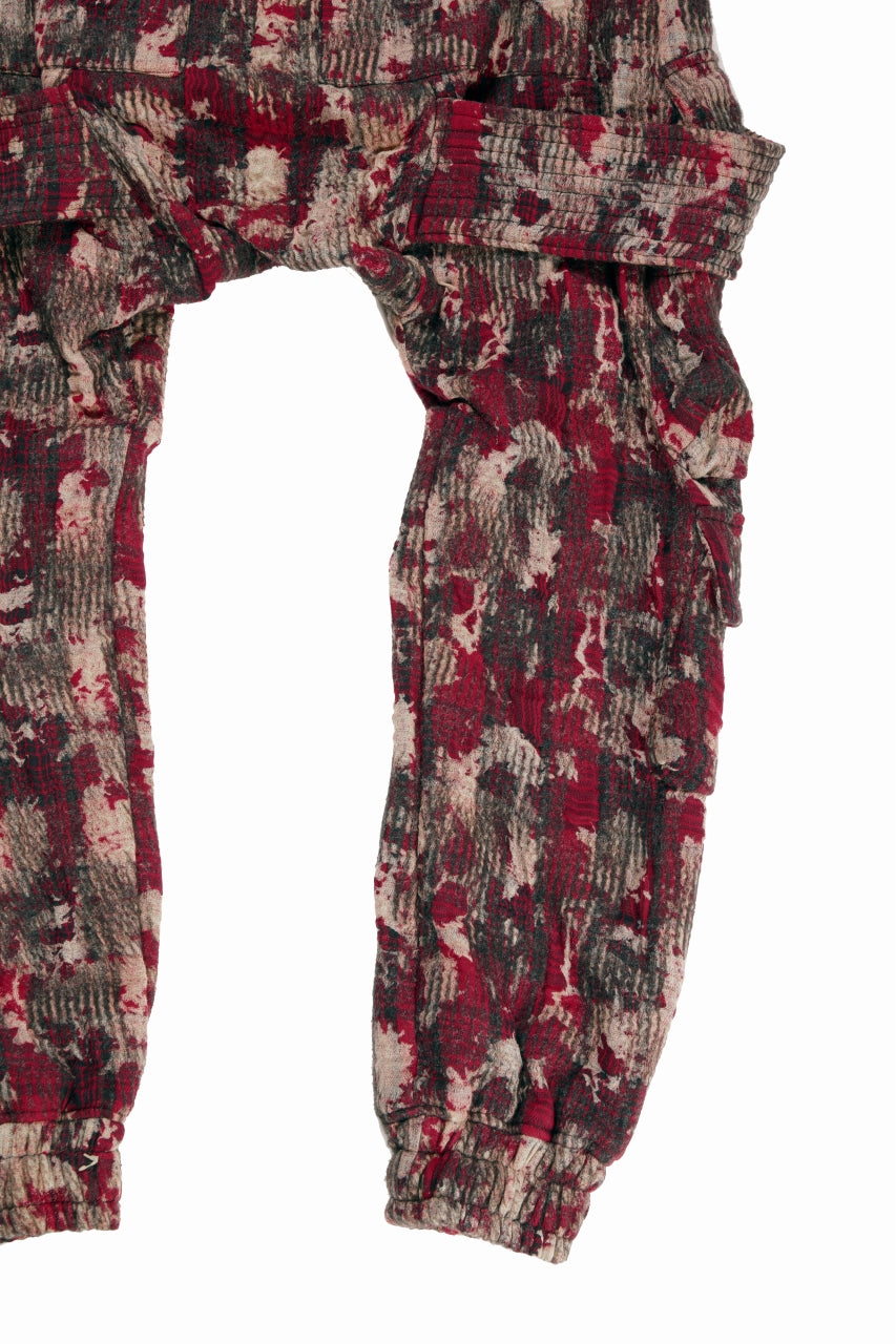 画像をギャラリービューアに読み込む, A.F ARTEFACT BELTED DETAIL JOGGER / JACQUARD ABSTRACT PATTERN (RED)