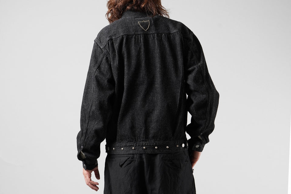 画像をギャラリービューアに読み込む, FULLCOUNT × HTC Type-2  Super Smooth Jean Jacket On Studs by Zip Stevenson (BLACK)