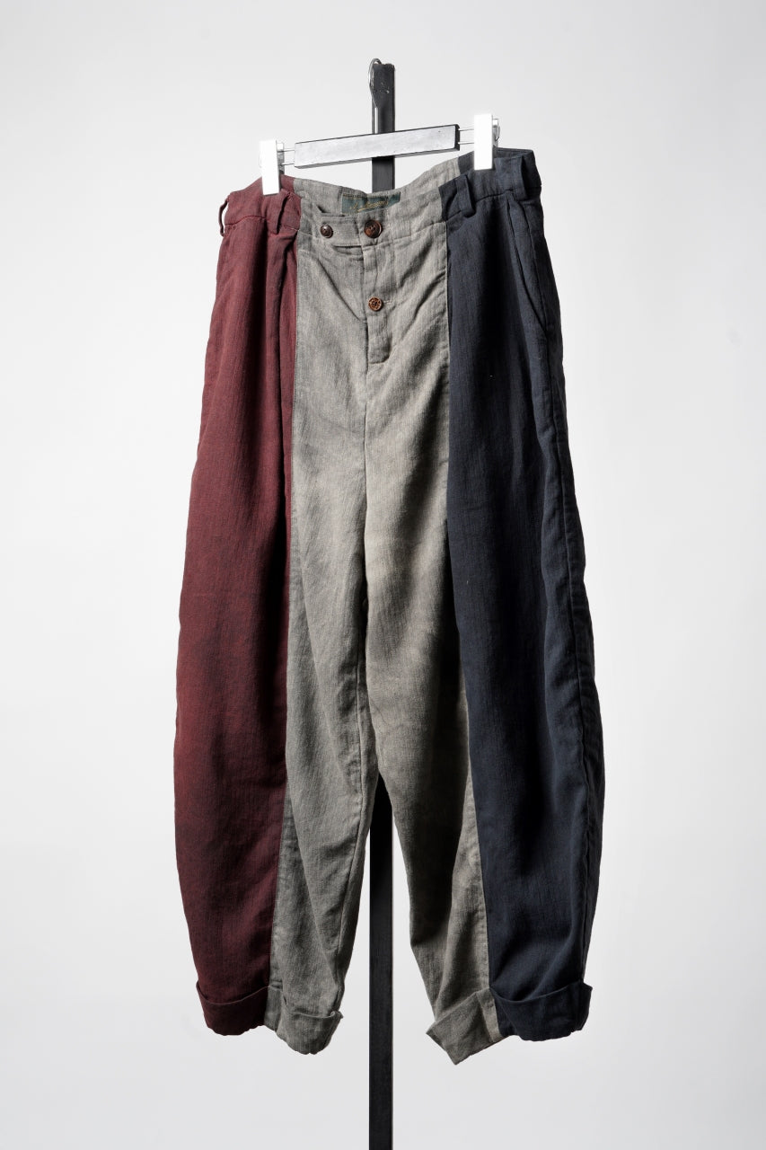 画像をギャラリービューアに読み込む, Aleksandr Manamis TRICOLORE BUCKLE PANT / GARMENT DYED (TRICOLORE)