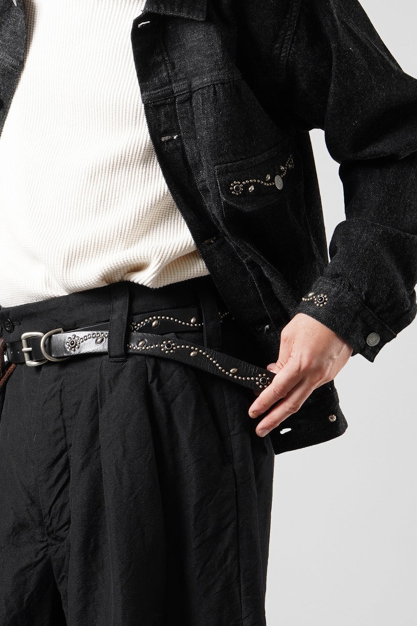 画像をギャラリービューアに読み込む, FULLCOUNT × HTC Flower Studs Belt by Zip Stevenson (BLACK)