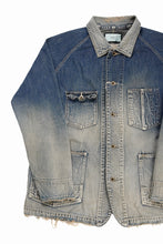 画像をギャラリービューアに読み込む, FULLCOUNT x N/07 exclusive COVER ALL JACKET / 10.5oz Zimbabwe Denim (INDIGO BLUE / EFFECTED)