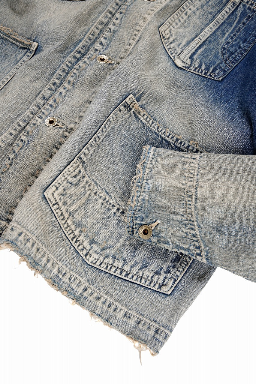 画像をギャラリービューアに読み込む, FULLCOUNT x N/07 exclusive COVER ALL JACKET / 10.5oz Zimbabwe Denim (INDIGO BLUE / EFFECTED)