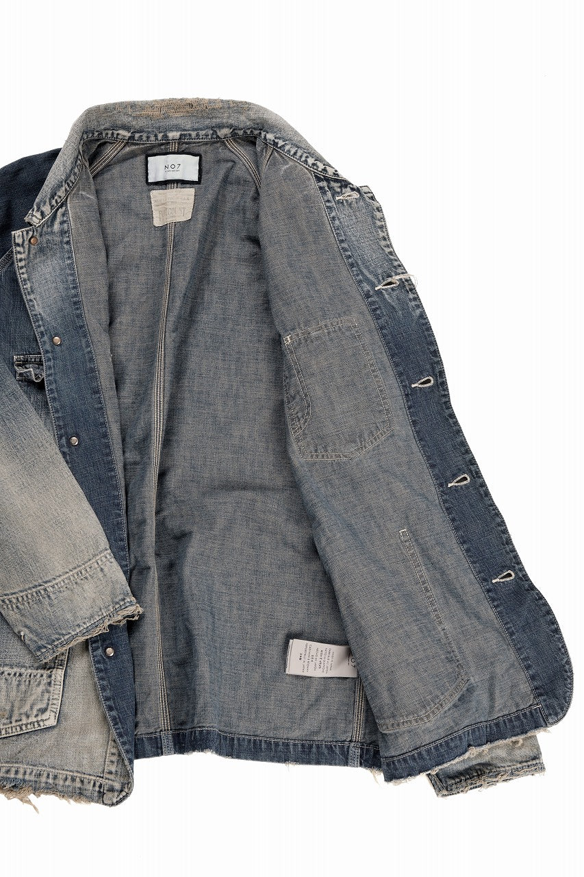 FULLCOUNT x N/07 exclusive COVER ALL JACKET / 10.5oz Zimbabwe Denim (INDIGO BLUE / EFFECTED)