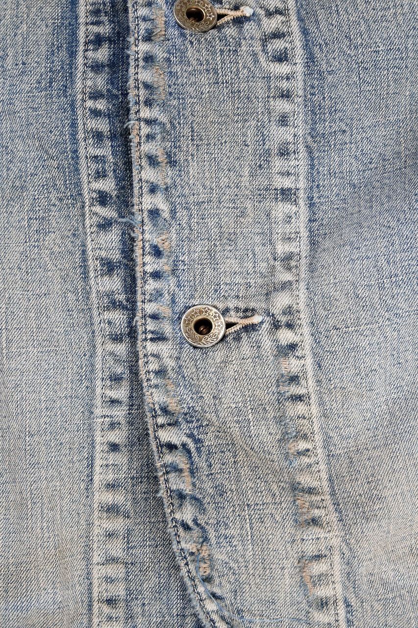 画像をギャラリービューアに読み込む, FULLCOUNT x N/07 exclusive COVER ALL JACKET / 10.5oz Zimbabwe Denim (INDIGO BLUE / EFFECTED)