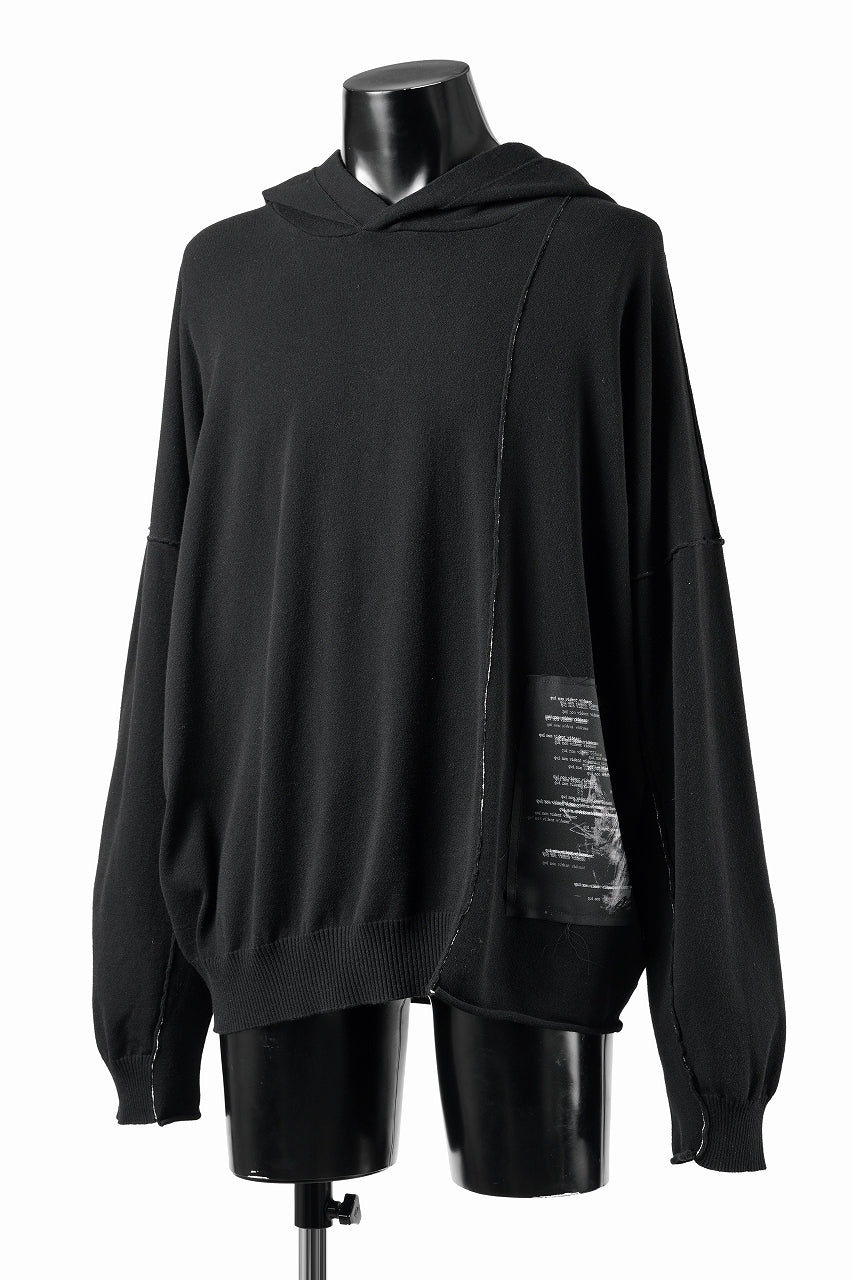 Load image into Gallery viewer, ISABEL BENENATO Viscose Knit Patch Hoodie (BLACK)