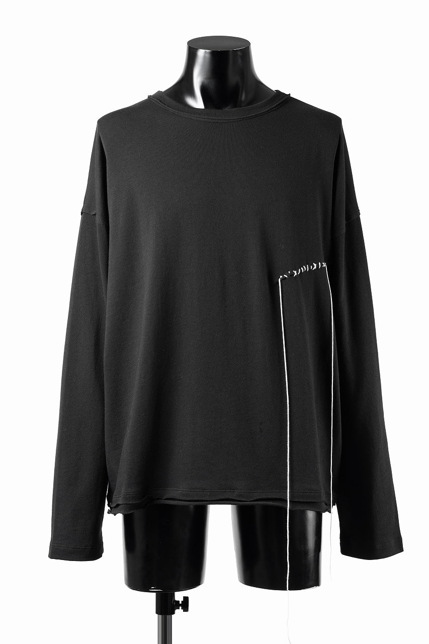 Load image into Gallery viewer, ISABEL BENENATO Cotton Jersey Long-Sleeved Stitched T-Shirt (BLACK)