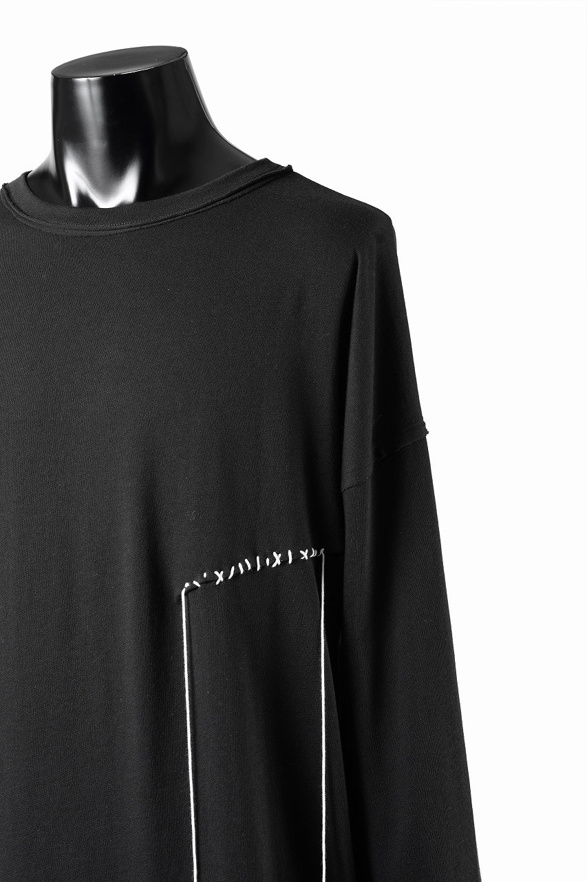 Load image into Gallery viewer, ISABEL BENENATO Cotton Jersey Long-Sleeved Stitched T-Shirt (BLACK)