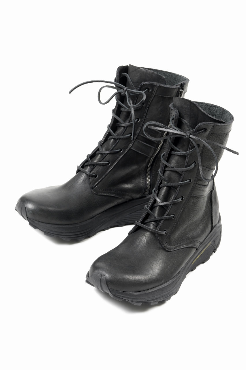 Load image into Gallery viewer, ISAMU KATAYAMA BACKLASH JAPAN SHOULDER GARMENT-DYED COMBAT SNEAKER BOOTS / Vibram® MEGAGRIP (BLACK)