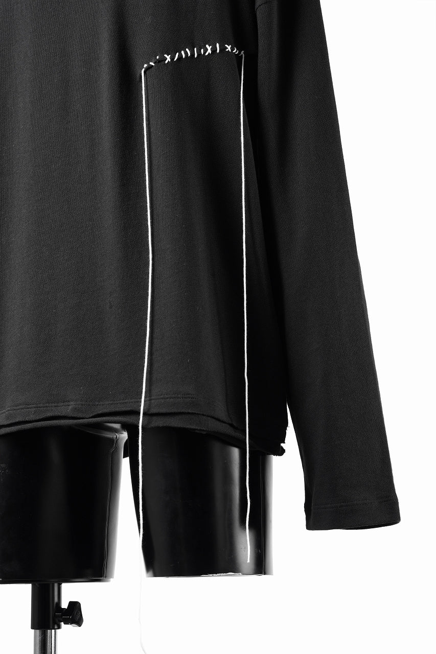 Load image into Gallery viewer, ISABEL BENENATO Cotton Jersey Long-Sleeved Stitched T-Shirt (BLACK)