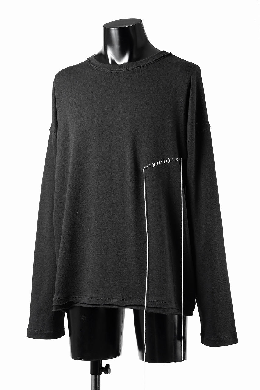 Load image into Gallery viewer, ISABEL BENENATO Cotton Jersey Long-Sleeved Stitched T-Shirt (BLACK)