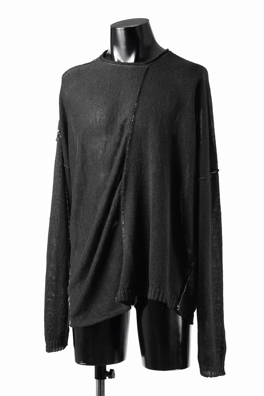 Load image into Gallery viewer, ISABEL BENENATO Linen Crew-Neck Sweater (BLACK)
