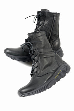 Load image into Gallery viewer, ISAMU KATAYAMA BACKLASH JAPAN SHOULDER GARMENT-DYED COMBAT SNEAKER BOOTS / Vibram® MEGAGRIP (BLACK)