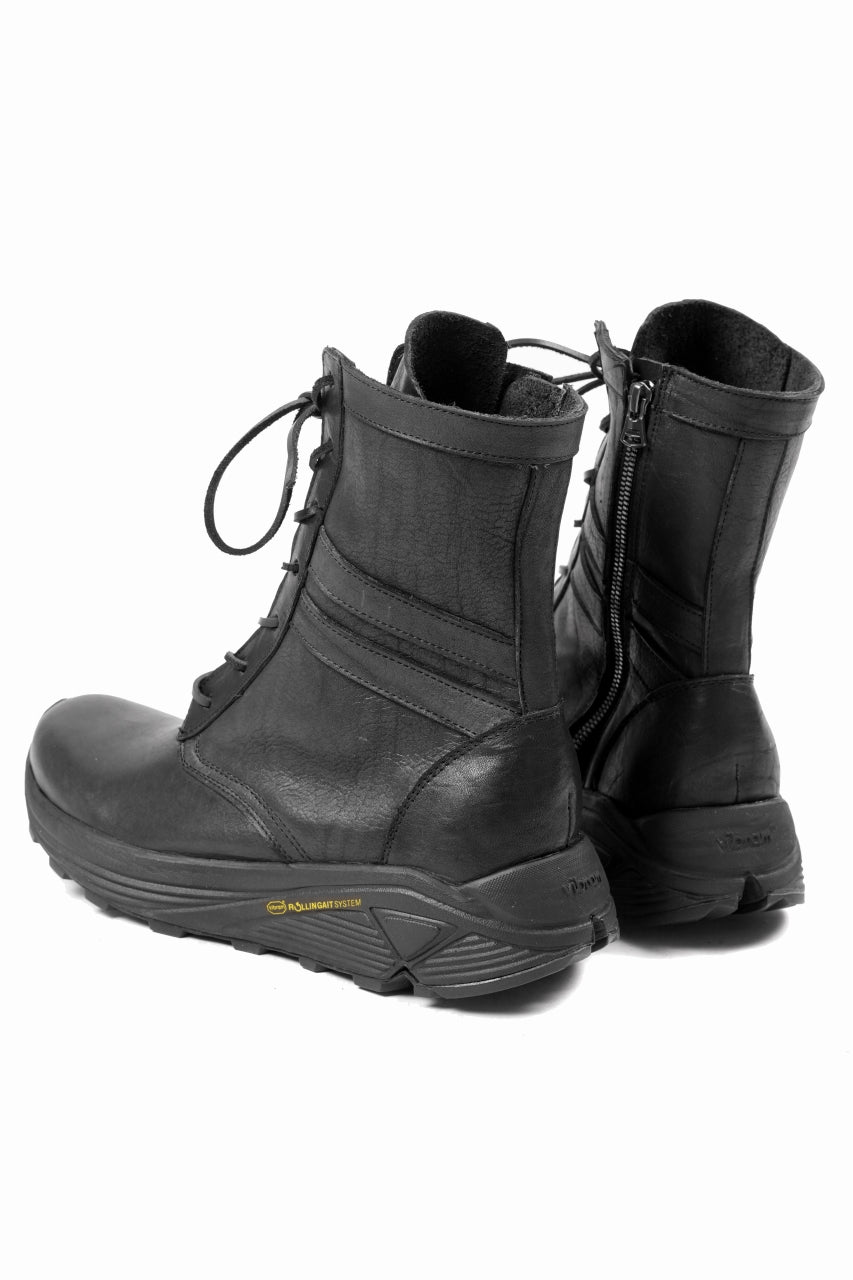 Load image into Gallery viewer, ISAMU KATAYAMA BACKLASH JAPAN SHOULDER GARMENT-DYED COMBAT SNEAKER BOOTS / Vibram® MEGAGRIP (BLACK)