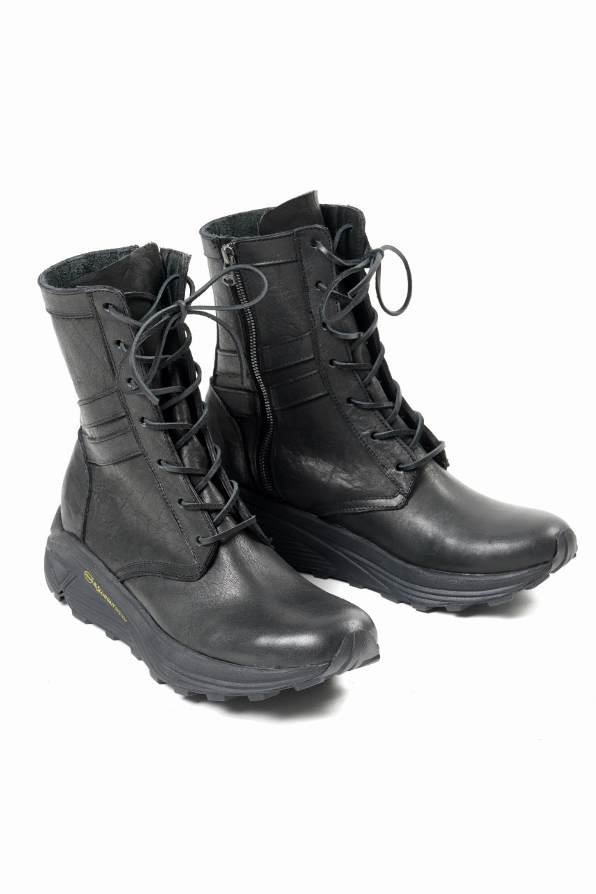 Load image into Gallery viewer, ISAMU KATAYAMA BACKLASH JAPAN SHOULDER GARMENT-DYED COMBAT SNEAKER BOOTS / Vibram® MEGAGRIP (BLACK)