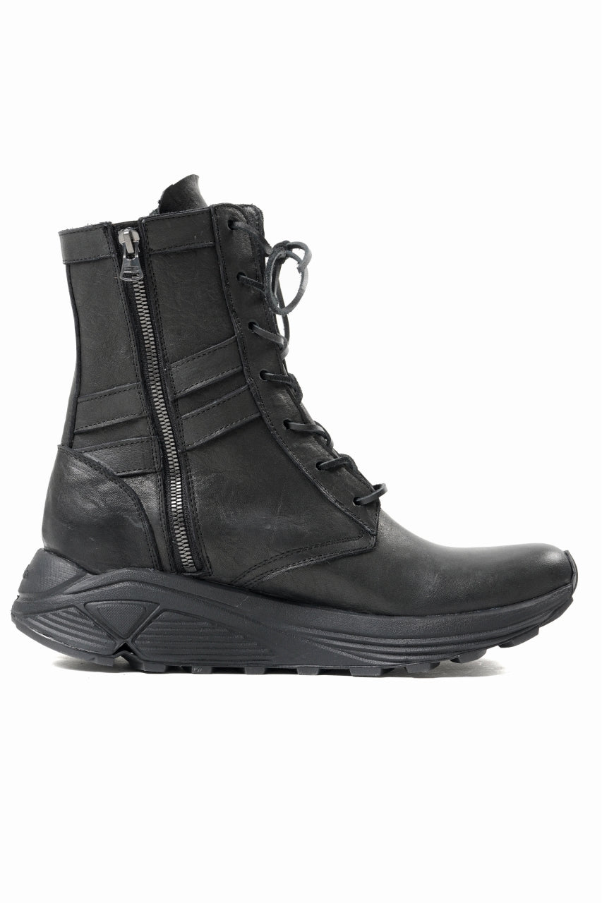 Load image into Gallery viewer, ISAMU KATAYAMA BACKLASH JAPAN SHOULDER GARMENT-DYED COMBAT SNEAKER BOOTS / Vibram® MEGAGRIP (BLACK)
