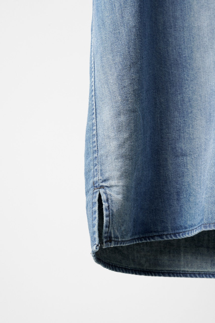 Load image into Gallery viewer, FULLCOUNT 4100HW-2 Denim Open Collar S/S Shirt (Indigo Blue)