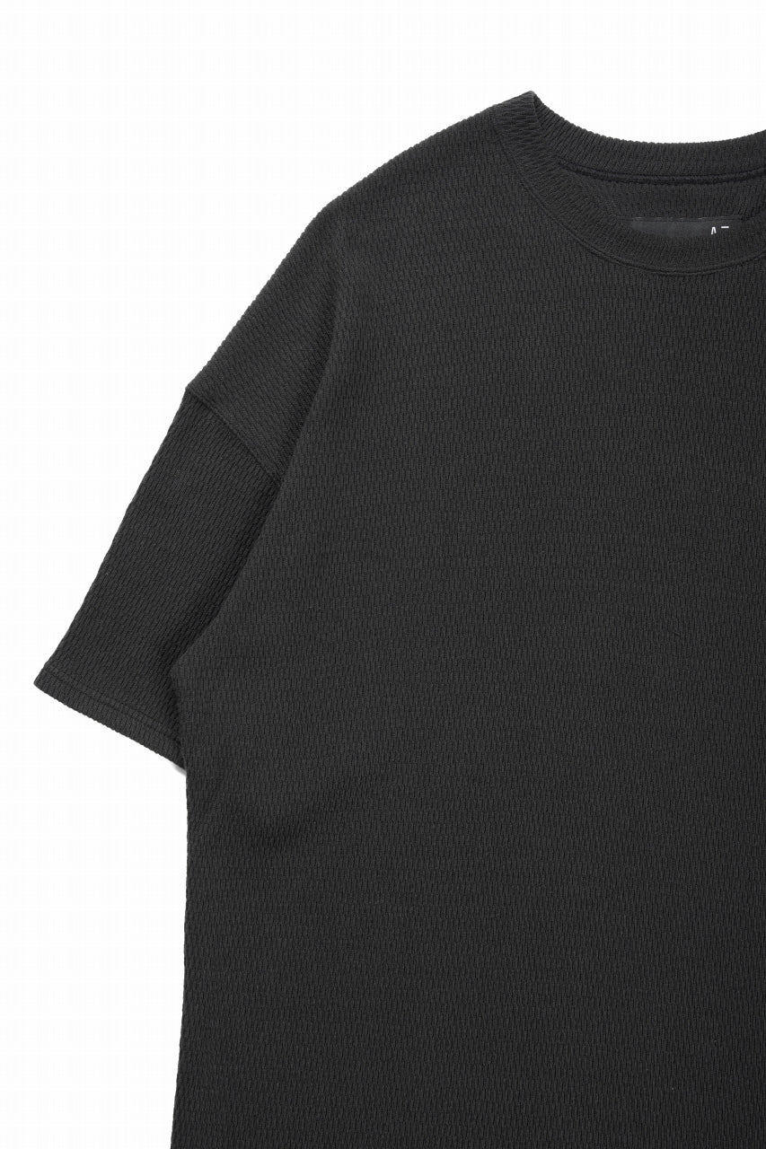 A.F ARTEFACT OVER SIZE FIT S/S TOP / HONEY COMB WAFFLE KNIT JERSEY (BLACK)