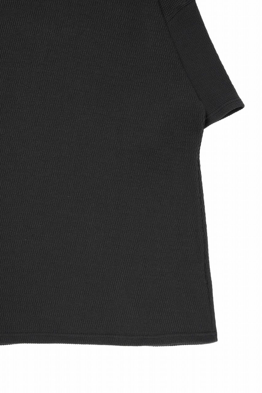 A.F ARTEFACT OVER SIZE FIT S/S TOP / HONEY COMB WAFFLE KNIT JERSEY (BLACK)