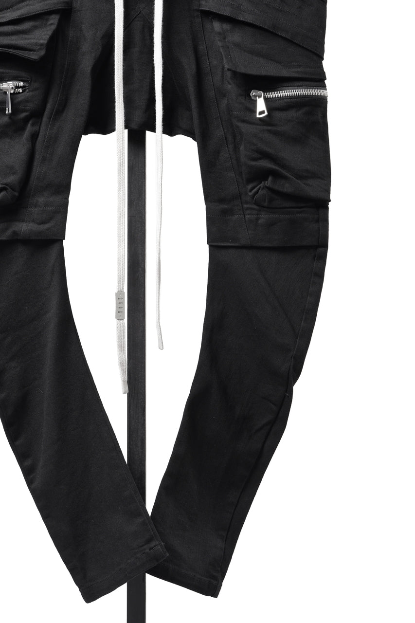 画像をギャラリービューアに読み込む, A.F ARTEFACT CARGO SAROUEL SKINNY PANTS / HI-STRETCH DENIM (BLACK)