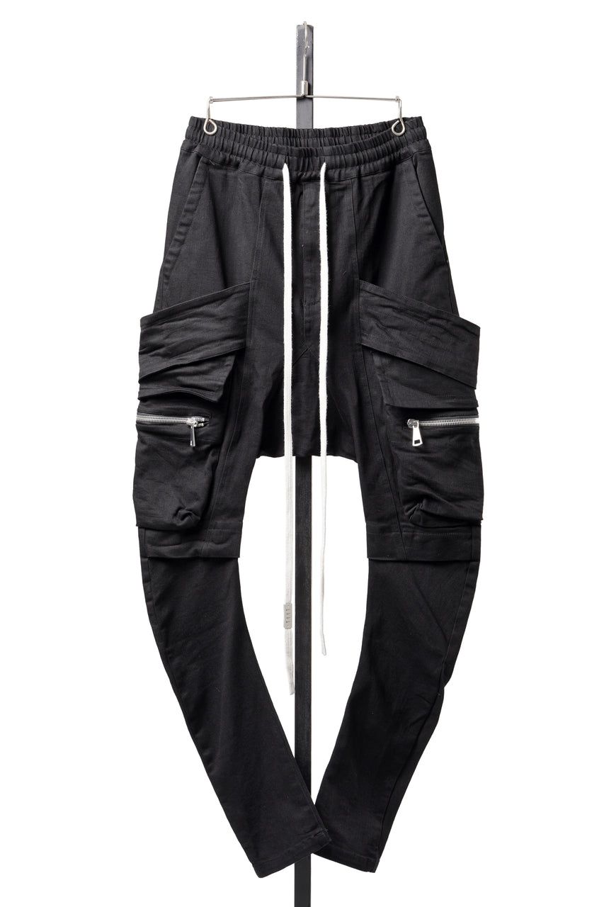 画像をギャラリービューアに読み込む, A.F ARTEFACT CARGO SAROUEL SKINNY PANTS / HI-STRETCH DENIM (BLACK)