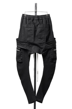 画像をギャラリービューアに読み込む, A.F ARTEFACT CARGO SAROUEL SKINNY PANTS / HI-STRETCH DENIM (BLACK)