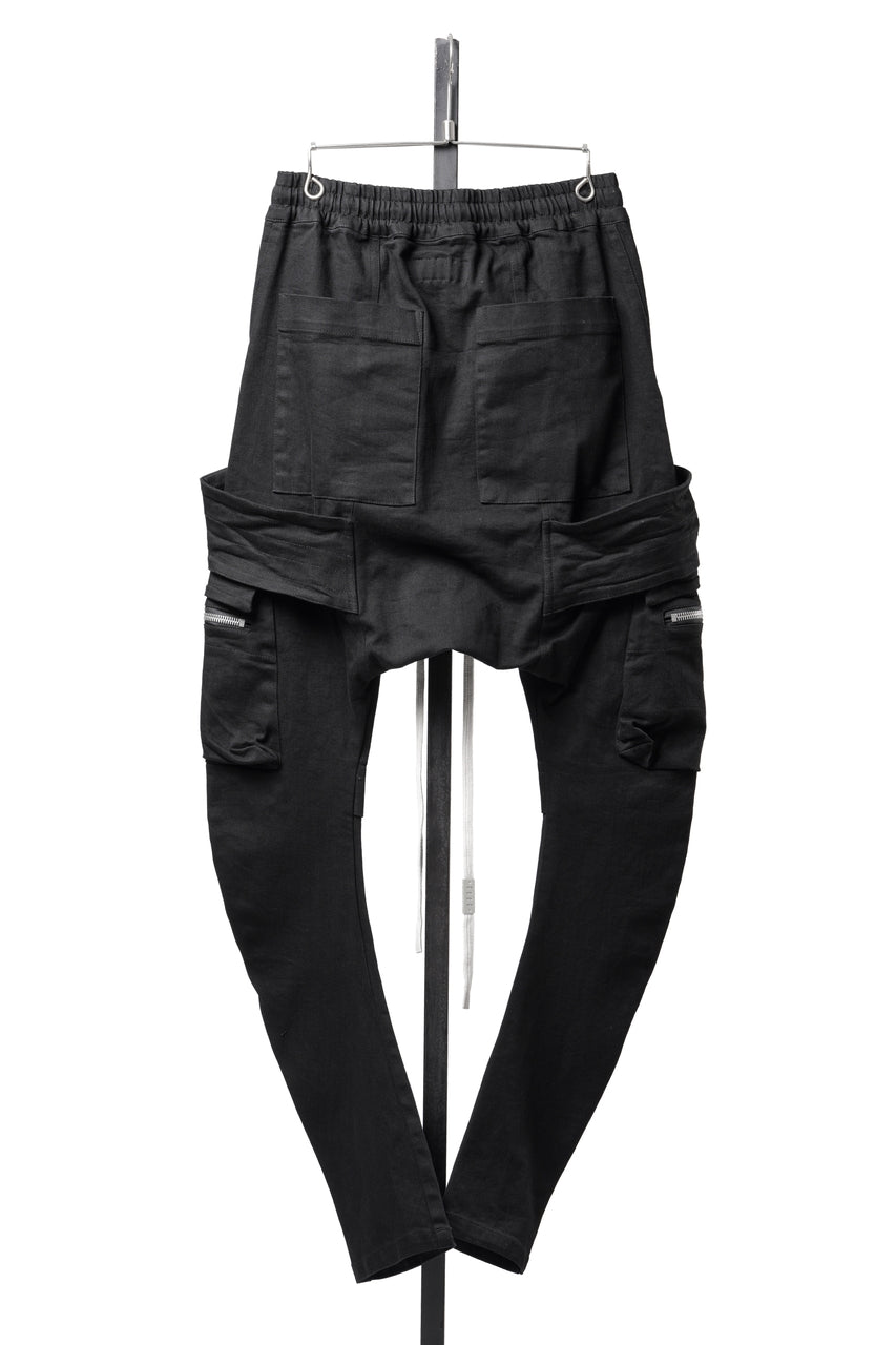 画像をギャラリービューアに読み込む, A.F ARTEFACT CARGO SAROUEL SKINNY PANTS / HI-STRETCH DENIM (BLACK)
