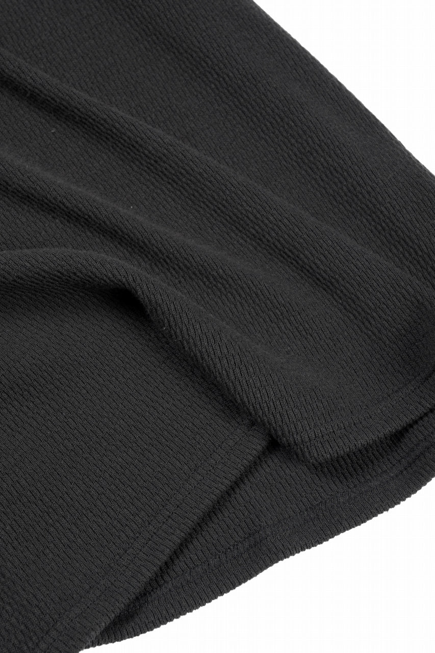 A.F ARTEFACT OVER SIZE FIT S/S TOP / HONEY COMB WAFFLE KNIT JERSEY (BLACK)