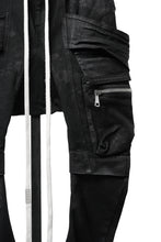 画像をギャラリービューアに読み込む, A.F ARTEFACT COATING CARGO SAROUEL SKINNY PANTS / HI-STRETCH DENIM (BLACK)