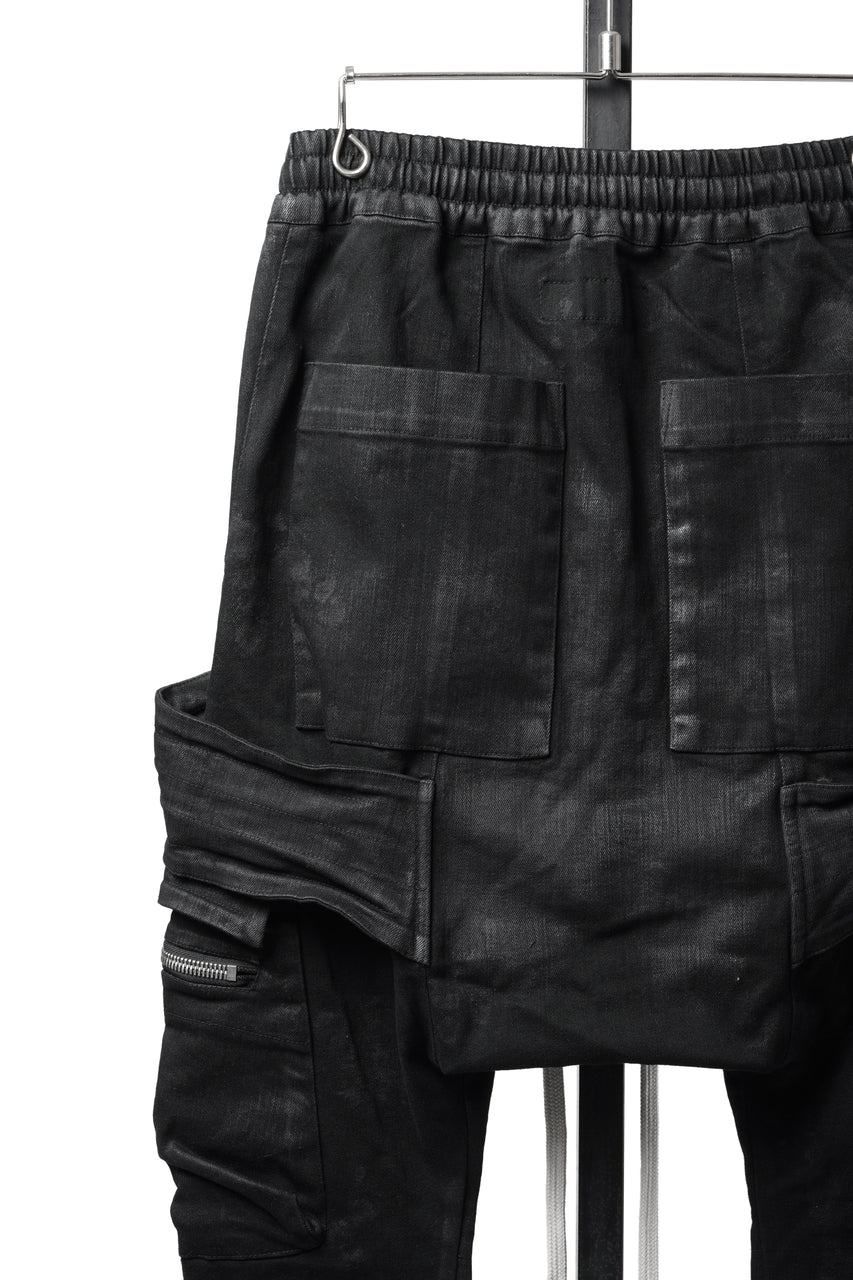 画像をギャラリービューアに読み込む, A.F ARTEFACT COATING CARGO SAROUEL SKINNY PANTS / HI-STRETCH DENIM (BLACK)