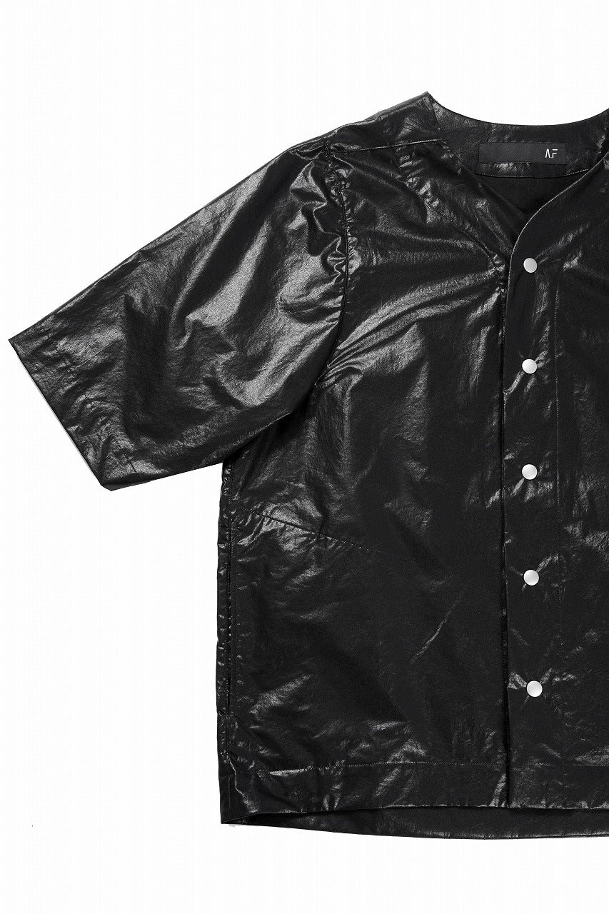 画像をギャラリービューアに読み込む, A.F ARTEFACT NO COLLAR SHIRT / COATING COTTON (BLACK)