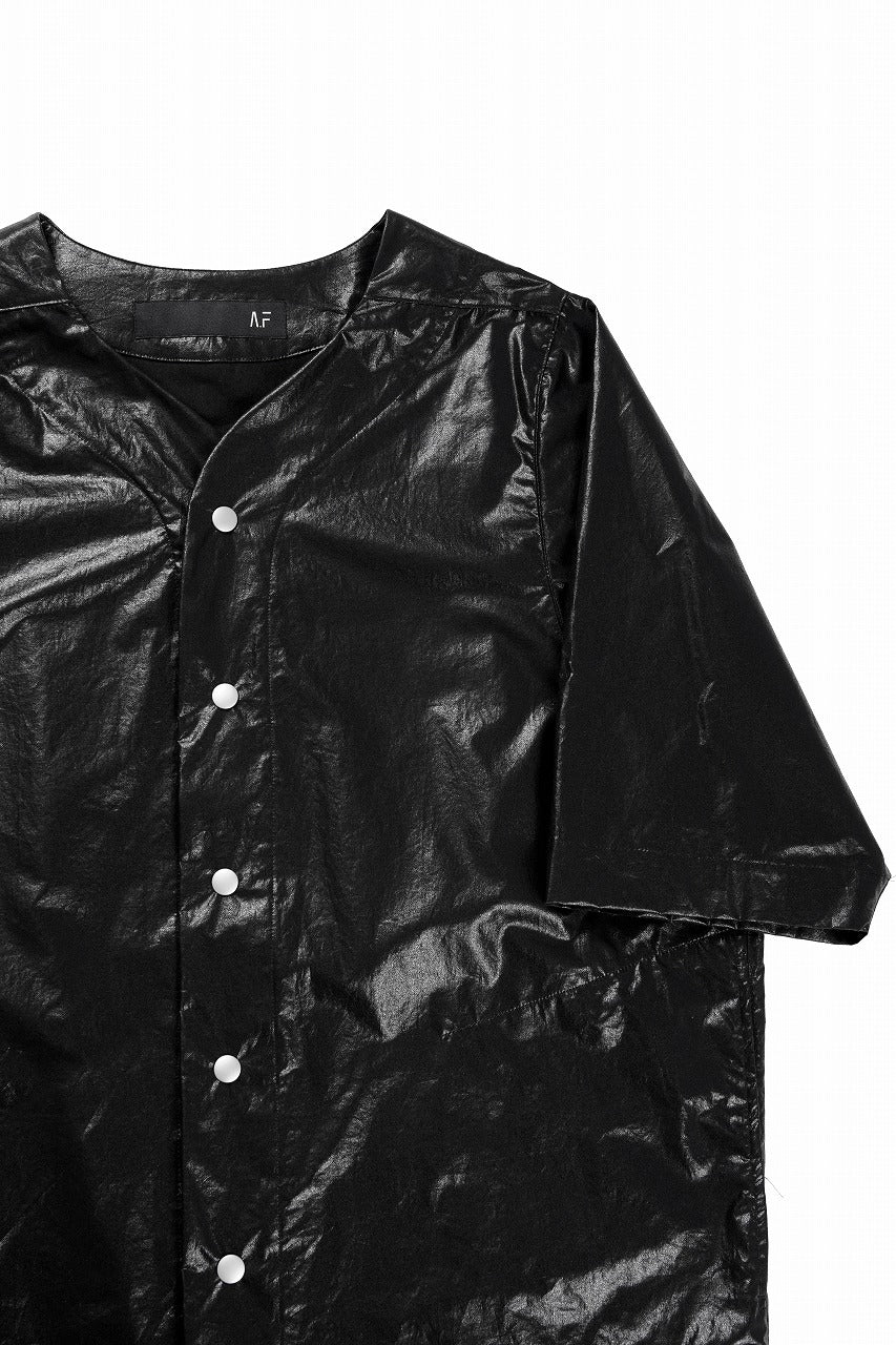 画像をギャラリービューアに読み込む, A.F ARTEFACT NO COLLAR SHIRT / COATING COTTON (BLACK)