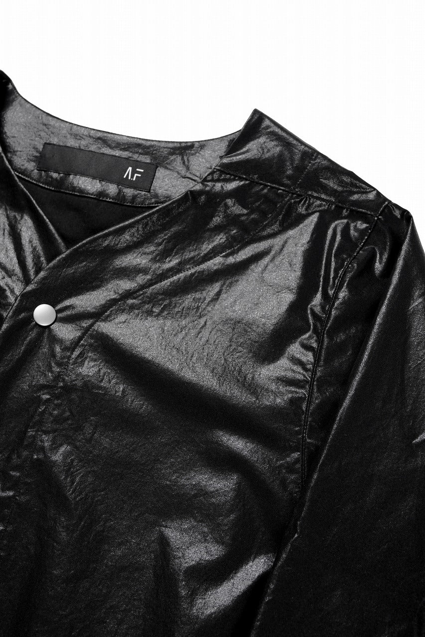 画像をギャラリービューアに読み込む, A.F ARTEFACT NO COLLAR SHIRT / COATING COTTON (BLACK)