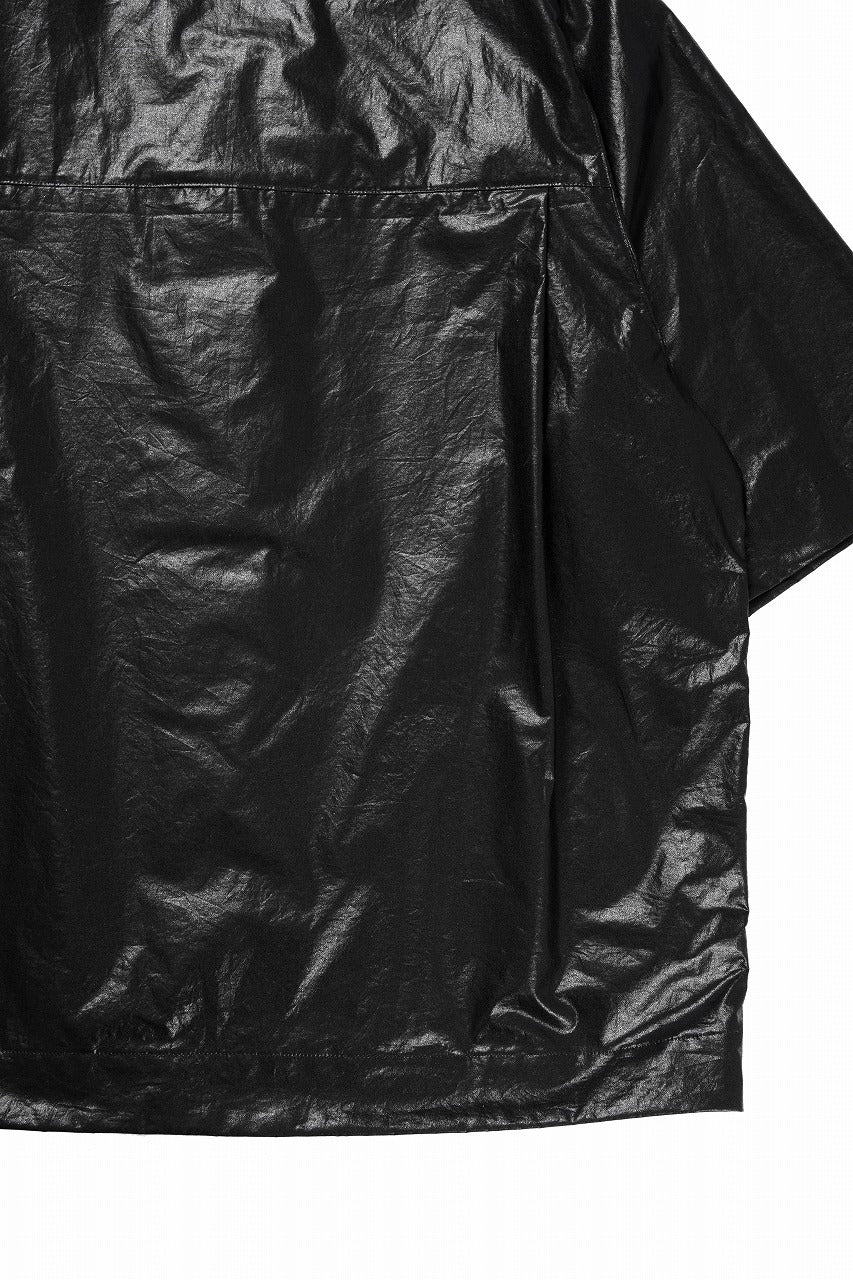 A.F ARTEFACT NO COLLAR SHIRT / COATING COTTON (BLACK)