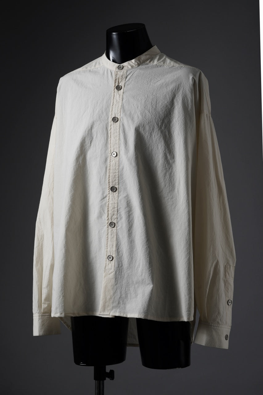 Load image into Gallery viewer, A.F ARTEFACT STAND COLLAR SHIRT / SOFT POPLIN (CREAM)