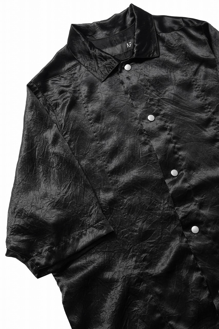 画像をギャラリービューアに読み込む, A.F ARTEFACT SATIN HALF SLEEVE SHIRT (BLACK)