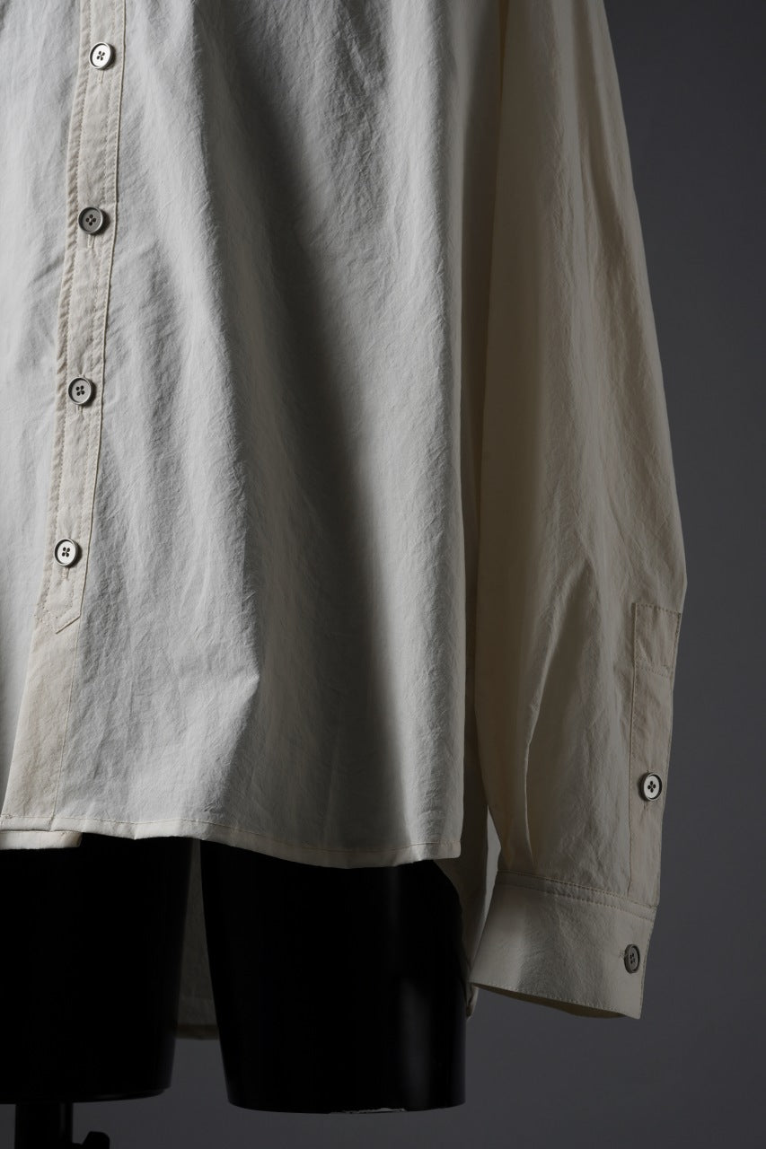 Load image into Gallery viewer, A.F ARTEFACT STAND COLLAR SHIRT / SOFT POPLIN (CREAM)