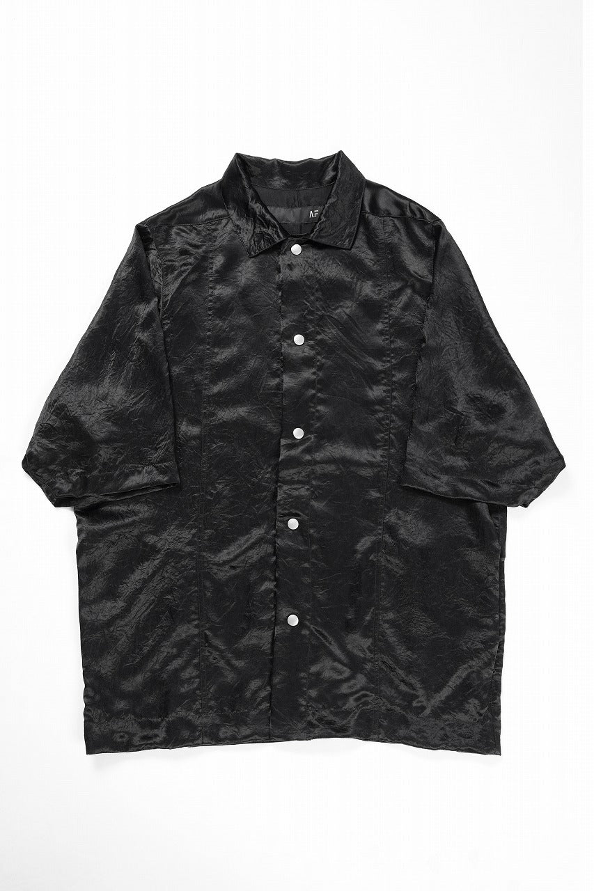 画像をギャラリービューアに読み込む, A.F ARTEFACT SATIN HALF SLEEVE SHIRT (BLACK)