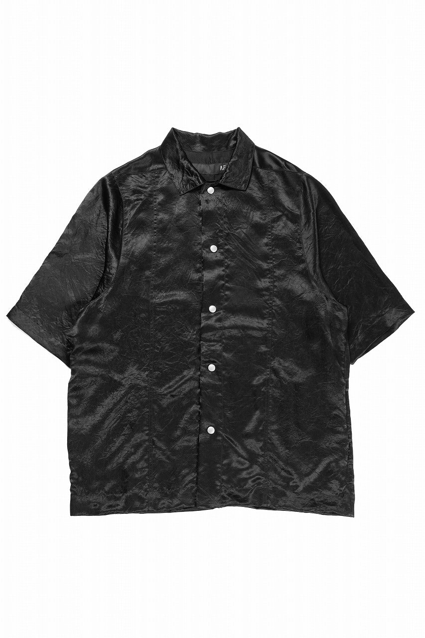A.F ARTEFACT SATIN HALF SLEEVE SHIRT (BLACK)