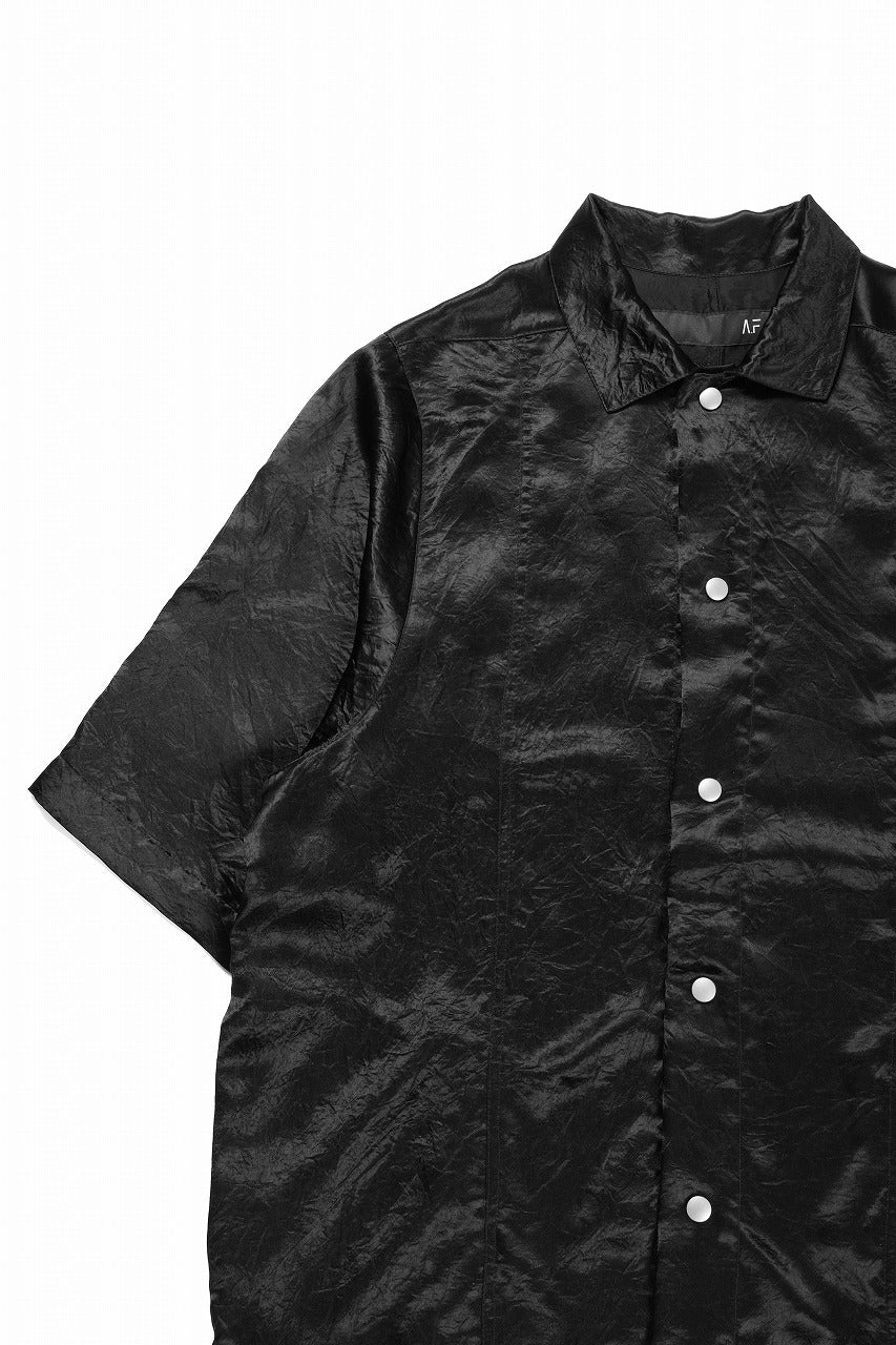 画像をギャラリービューアに読み込む, A.F ARTEFACT SATIN HALF SLEEVE SHIRT (BLACK)