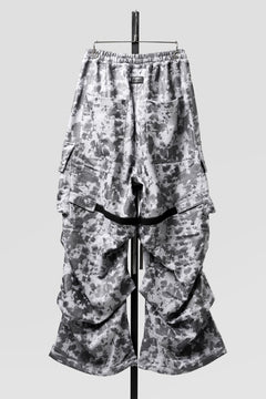 Load image into Gallery viewer, A.F ARTEFACT CARGO TUCK WIDE PANTS / MOTTLED COATED SWEAT (LIGHT GREY)
