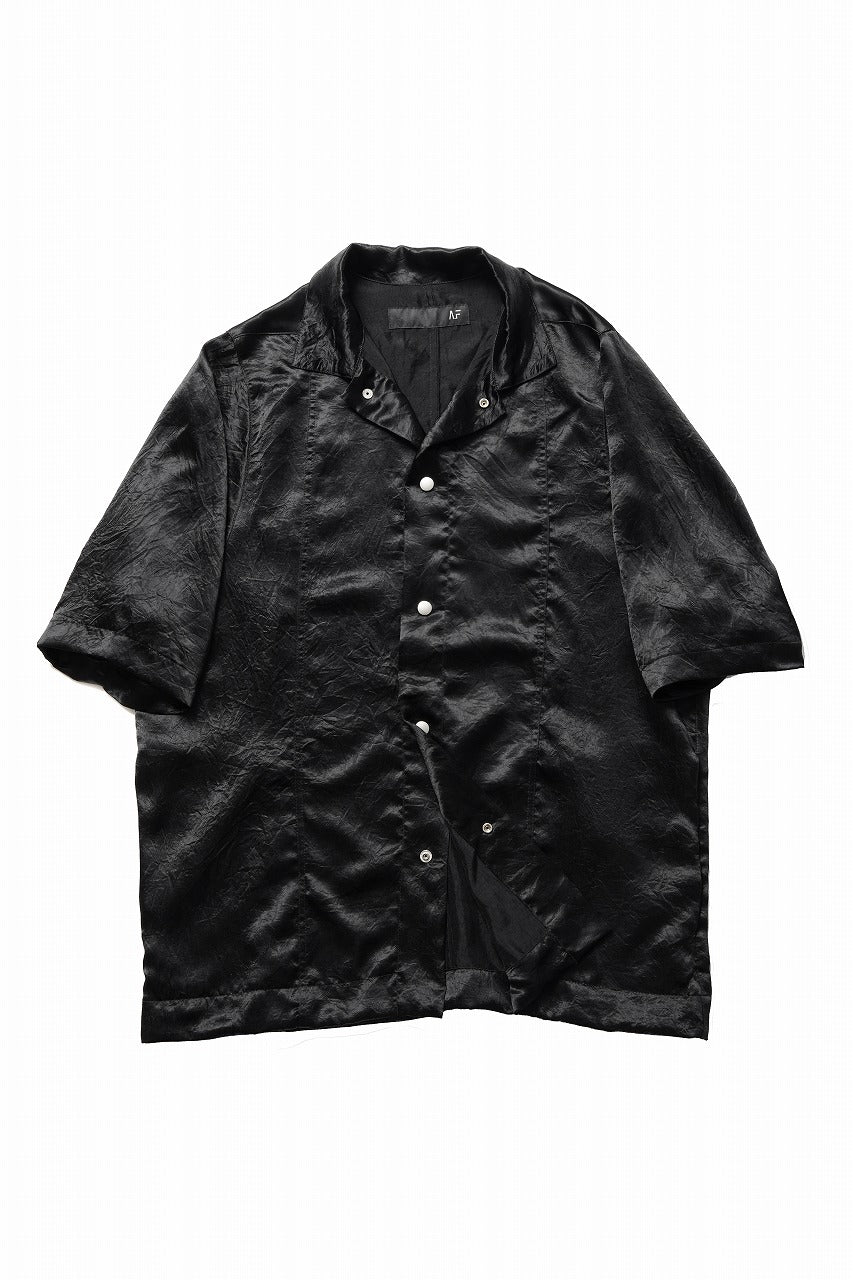画像をギャラリービューアに読み込む, A.F ARTEFACT SATIN HALF SLEEVE SHIRT (BLACK)