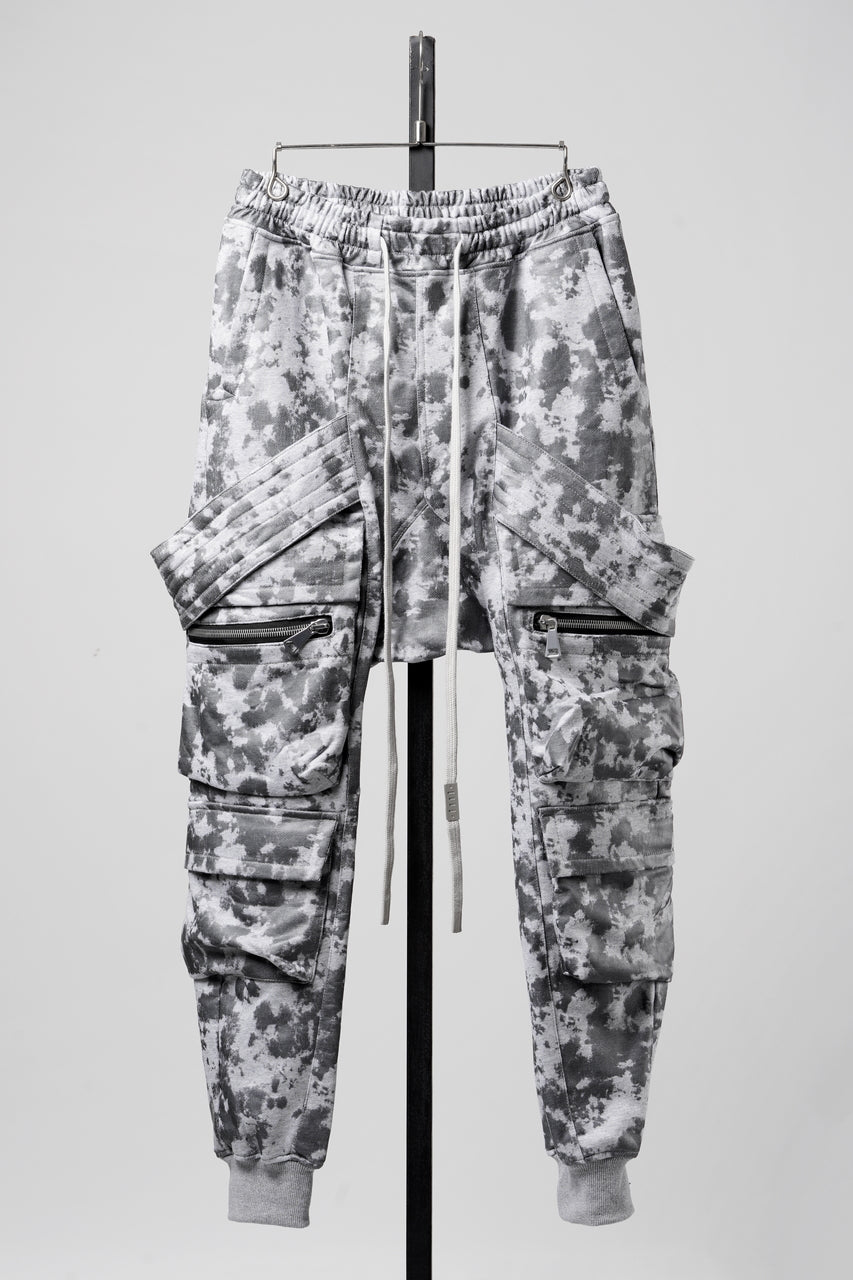 Load image into Gallery viewer, A.F ARTEFACT BELT CARGO SARROUEL JOGGER / MOTTLED COATED SWEAT (LIGHT GREY)