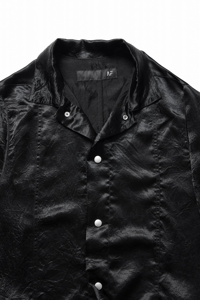 画像をギャラリービューアに読み込む, A.F ARTEFACT SATIN HALF SLEEVE SHIRT (BLACK)