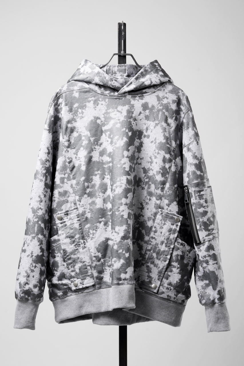 Load image into Gallery viewer, A.F ARTEFACT CARGO HOODIE PULLOVER / MOTTLED COATED SWEAT (LIGHT GREY)